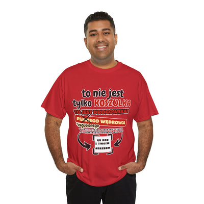 Unisex Zabawny T-Shirt Pijany Wędrowiec z własnym QR Code