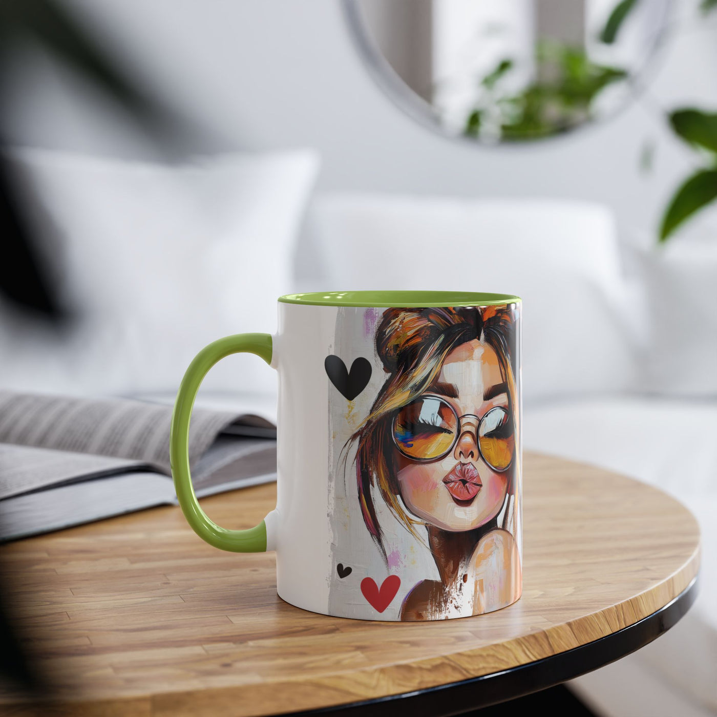 Chic Two-Tone Coffee Mug - Heart Design, Love Quote | Perfect Gift for Friends & Loved Ones