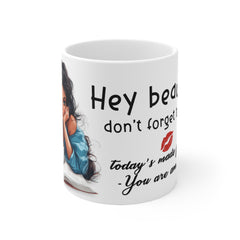 Stylish Ceramic Coffee Cup with Cute Design, Perfect for Daily Inspiration, Coffee Lover Gift, Motivational Mug, 11oz, 15oz