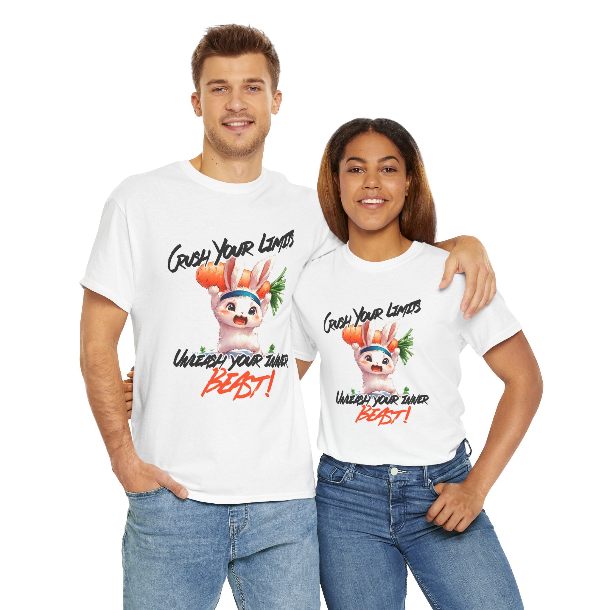 Motivational Unisex Heavy Cotton Tee - 'Crush Your Limits'
