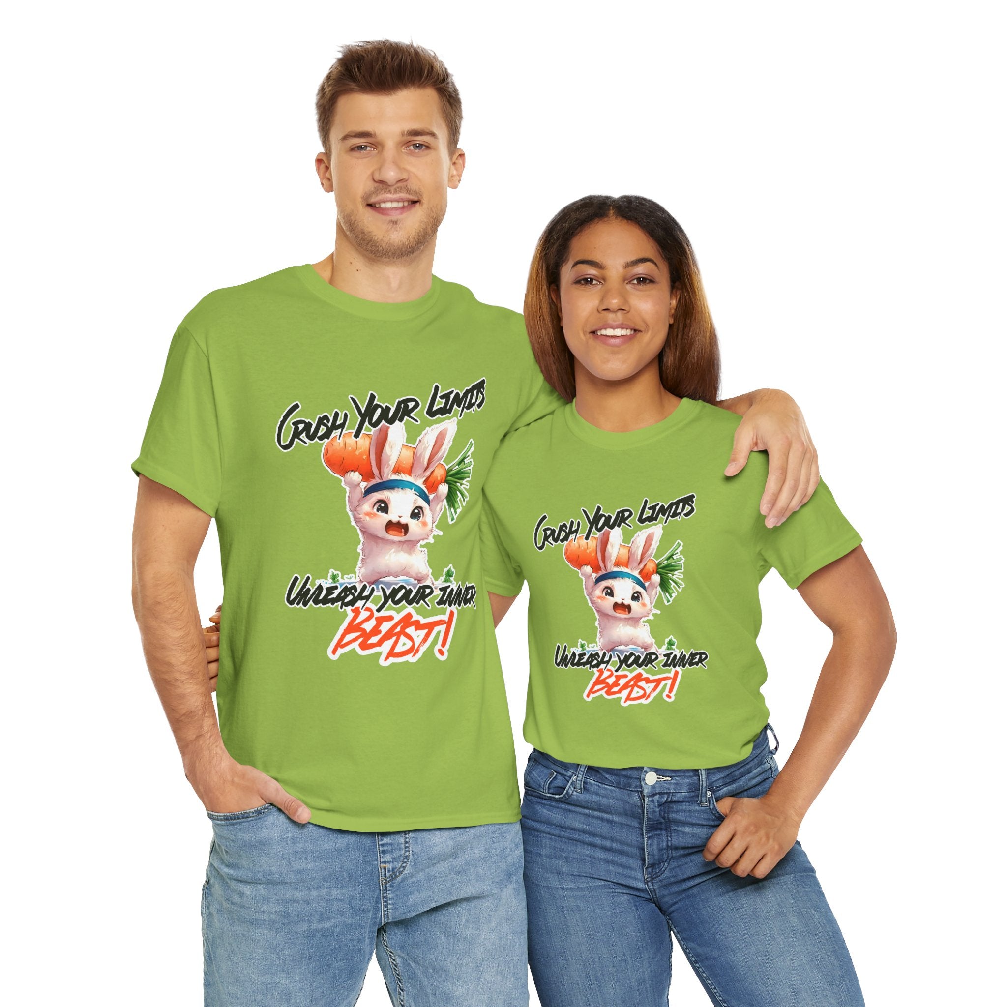 Motivational Unisex Heavy Cotton Tee - 'Crush Your Limits'