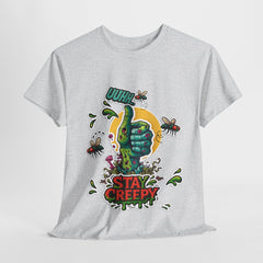 Creepy Vibes Unisex Heavy Cotton Tee - Stay Creepy Shirt, Halloween T-Shirt, Fun Graphic Tee, Quirky Casual Wear, Gift for Horror Lovers