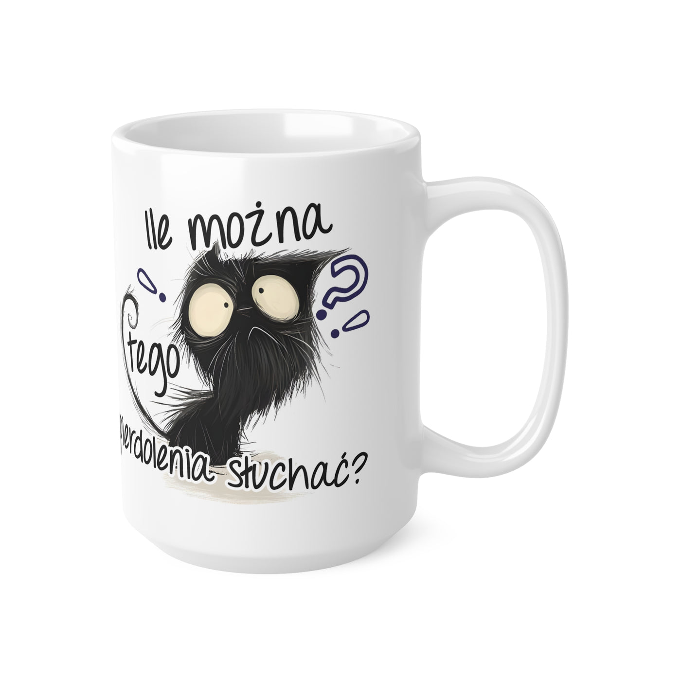Wkurzony Kotek Biały Kubek 11oz, 15oz