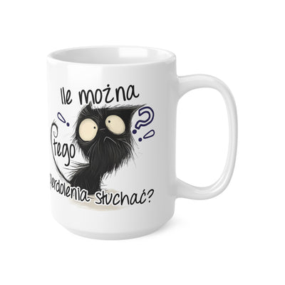 Wkurzony Kotek Biały Kubek 11oz, 15oz