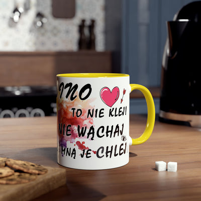 Colorful Two-Tone Coffee Mug - Fun Wine Lover Design