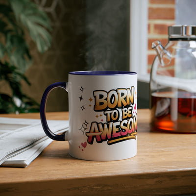 Unicorn Two-Tone Coffee Mug - 11oz Born to Be Awesome Design