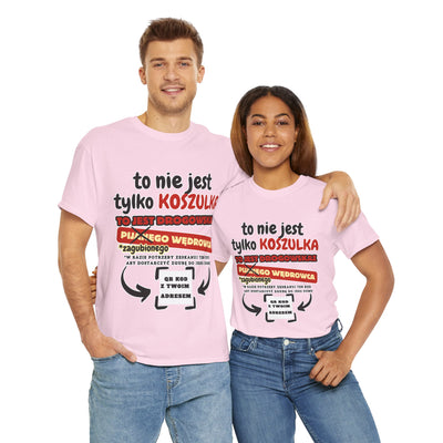 Unisex Zabawny T-Shirt Pijany Wędrowiec z własnym QR Code