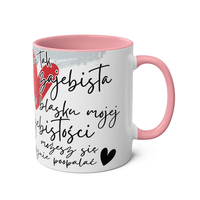 Chic Two-Tone Coffee Mug - Heart Design, Love Quote | Perfect Gift for Friends & Loved Ones