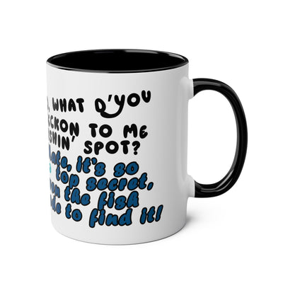 Coffee Mug - Humorous Fish-Themed Two-Tone Design, 11oz