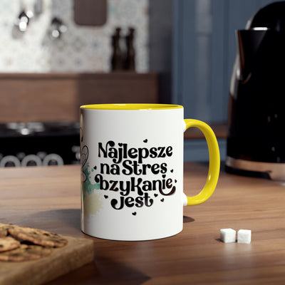 Najlpesze na stres...Kubek Dwukolorowy, Couple Coffee Mug - Two-Tone 11oz