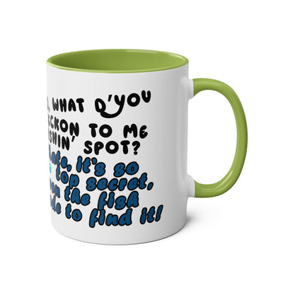 Coffee Mug - Humorous Fish-Themed Two-Tone Design, 11oz