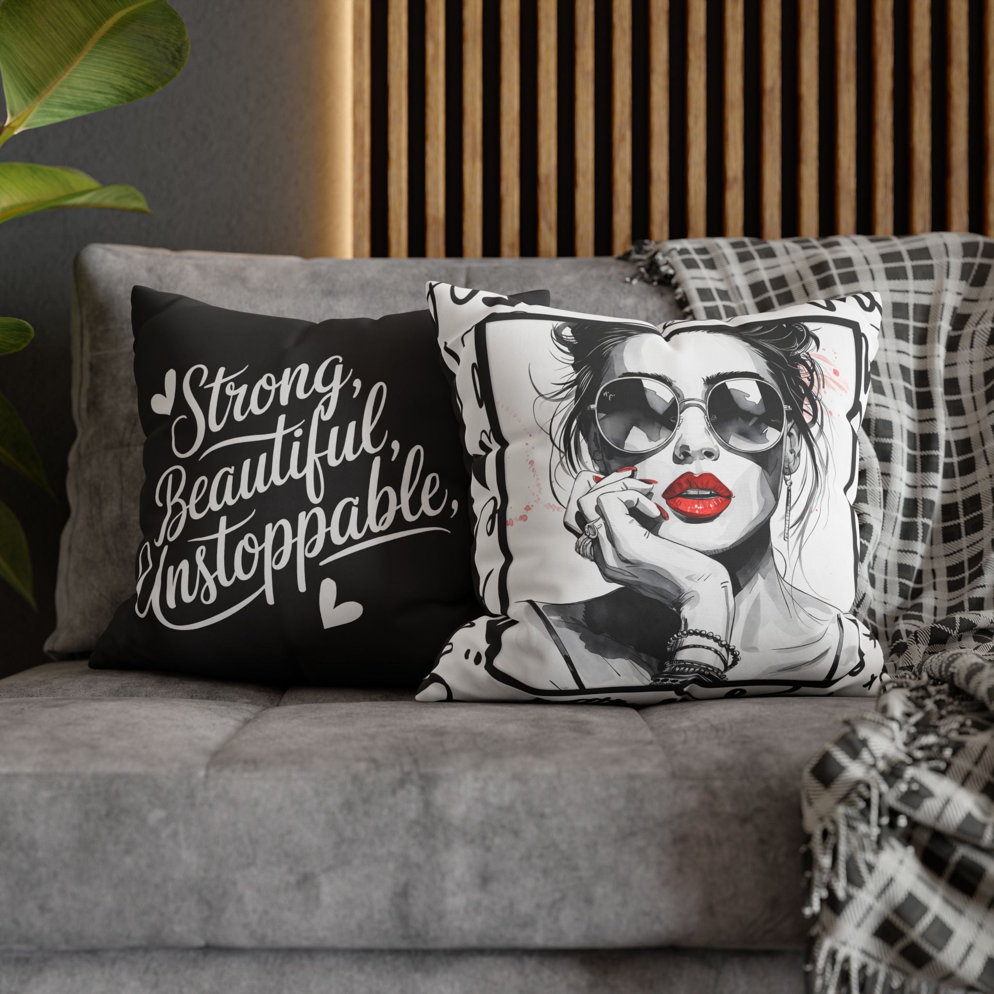 Canvas Pillowcase - Chic Retro Print Stylish Home Decor
