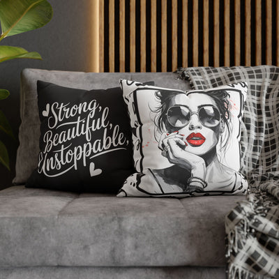 Canvas Pillowcase - Chic Retro Print Stylish Home Decor