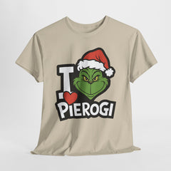 Świąteczna koszulka „I ❤️ Pierogi” – zabawny t-shirt z nadrukiem dla fanów pierogów