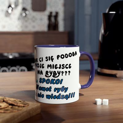 Zabawny dwukolorowy kubek dla Wędkarza