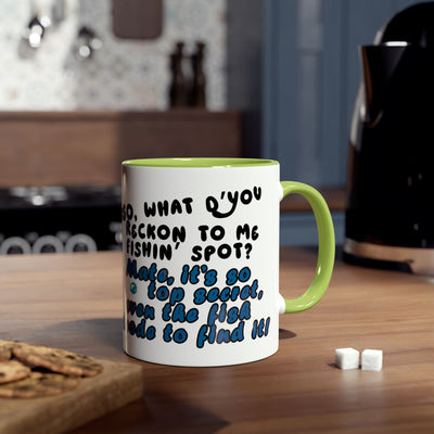 Coffee Mug - Humorous Fish-Themed Two-Tone Design, 11oz