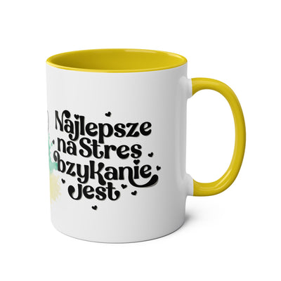 Najlpesze na stres...Kubek Dwukolorowy, Couple Coffee Mug - Two-Tone 11oz