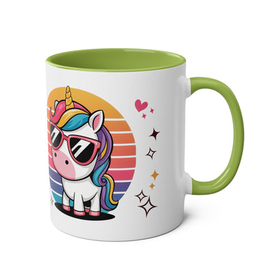 Unicorn Two-Tone Coffee Mug - 11oz Born to Be Awesome Design