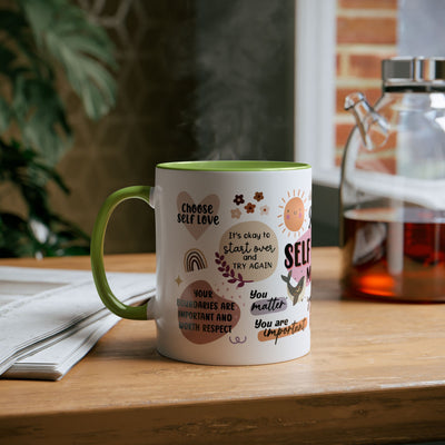 Self-Love Inspirational Coffee Mug – Two-Tone 11oz