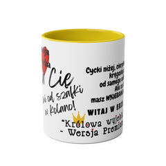 Kubek Dwukolorowy „Królowa Wersja Premium” – Personalizowany Wiek | Prezent Urodzinowy dla Kobiety 11oz