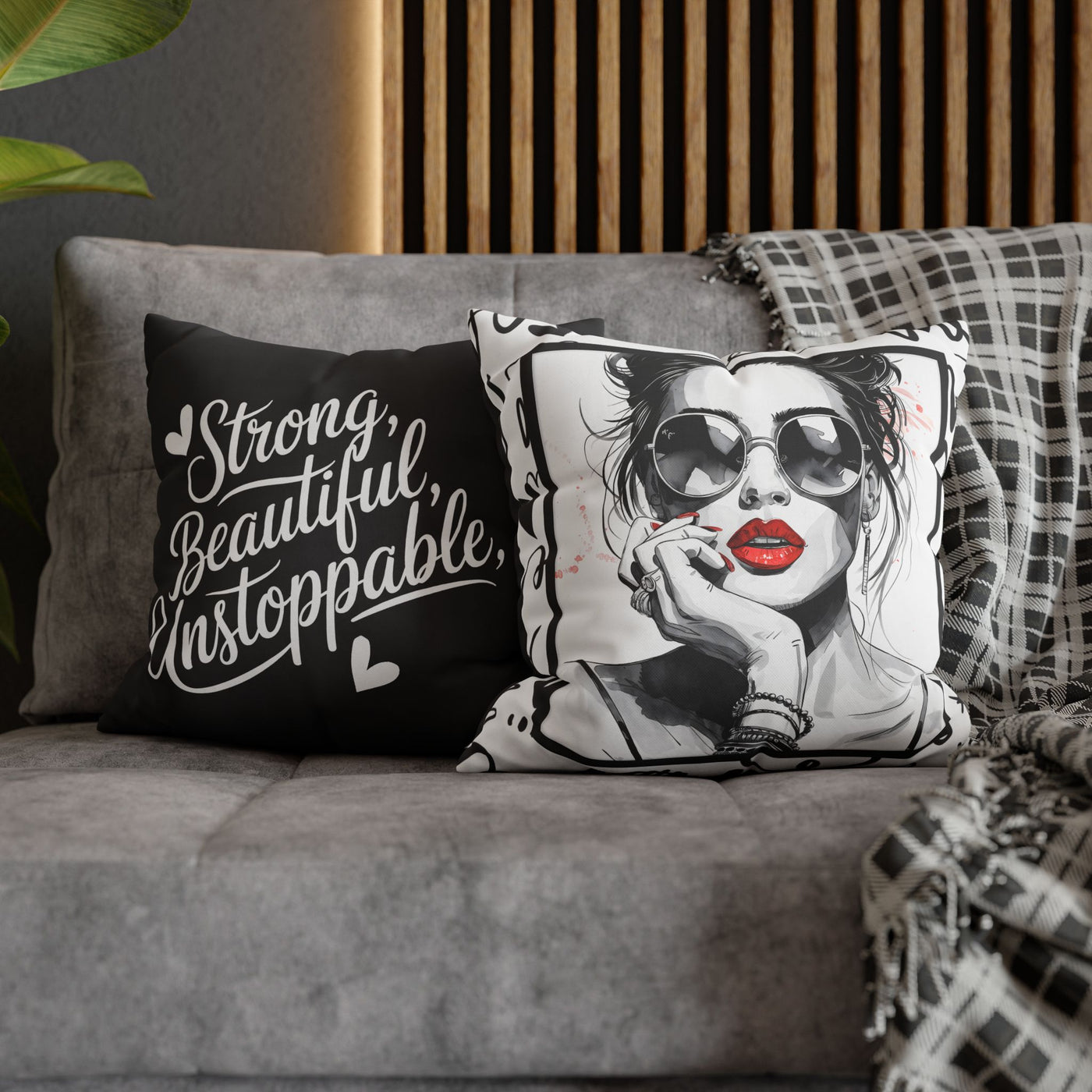 Canvas Pillowcase - Chic Retro Print Stylish Home Decor