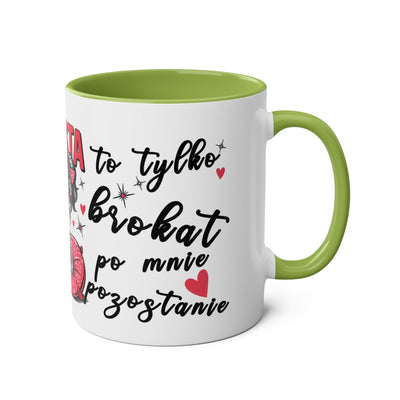 Funny Two-Tone Coffee Mug - 'Jestem tak Zajebista' Design for Coffee Lovers