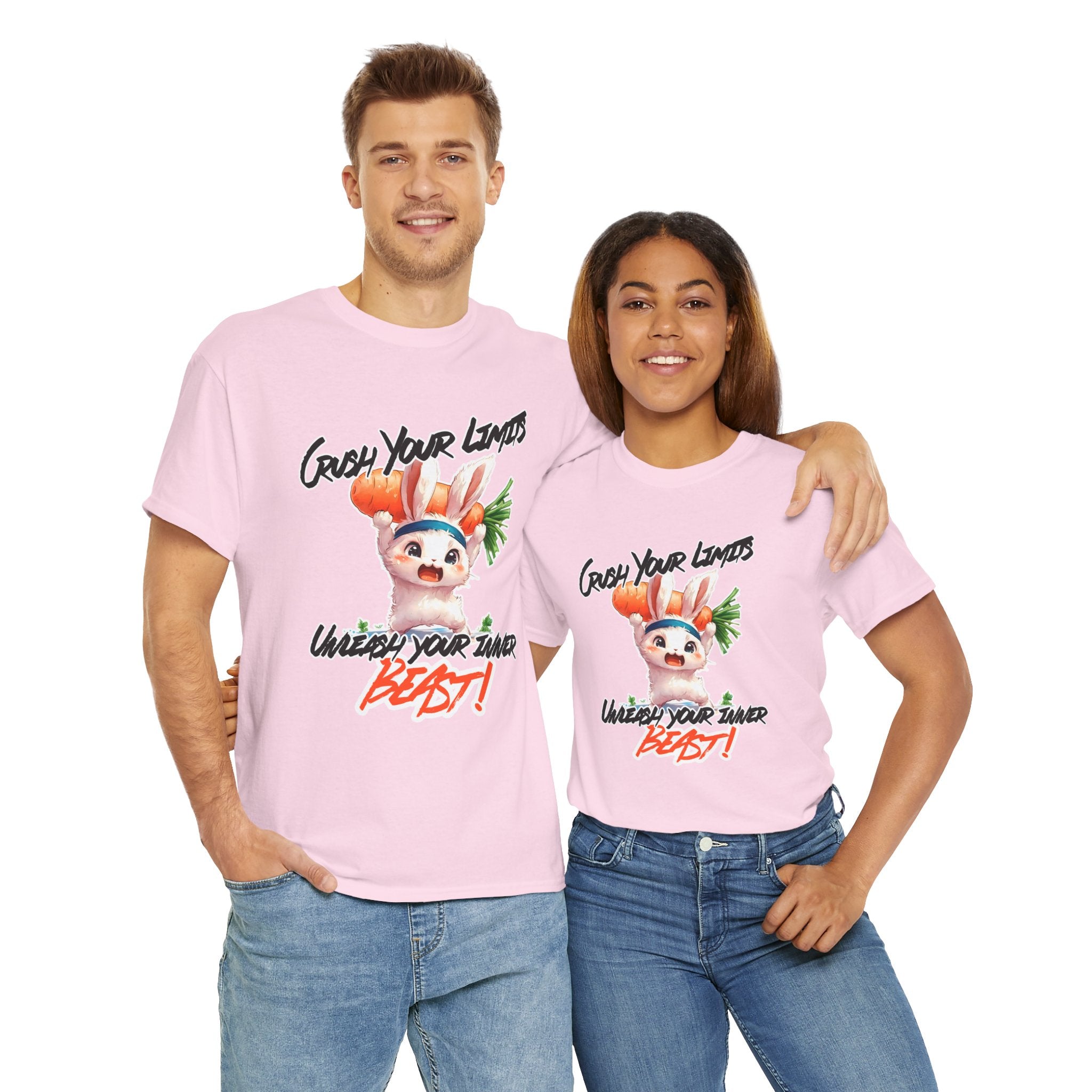 Motivational Unisex Heavy Cotton Tee - 'Crush Your Limits'