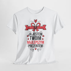 Świąteczna koszulka „Ja jestem Twoim najlepszym prezentem” – zabawny t-shirt unisex na prezent pod choinkę