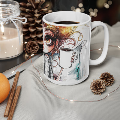 Whimsical Cat Lover Coffee Mug - 11oz & 15oz Ceramic Cups