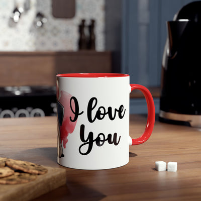 I Love You Two-Tones Mug with Cute Pug Dog