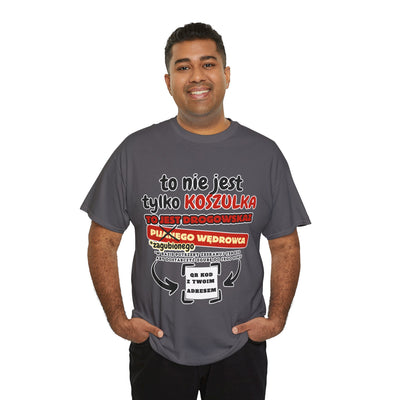 Unisex Zabawny T-Shirt Pijany Wędrowiec z własnym QR Code