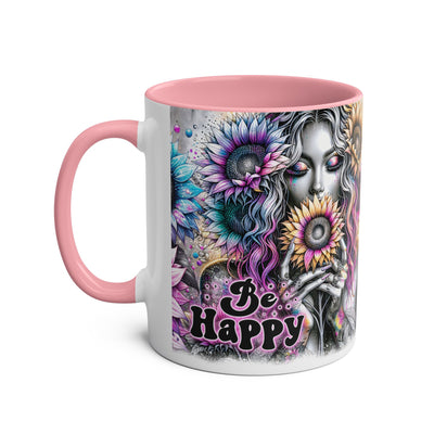 Be Happy Two-Tone Afirmation Mug