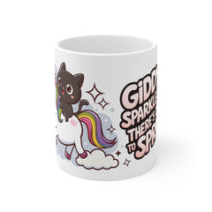 Giddy Sparkles Unicorn Cat Ceramic Coffee Cup - Fun 11oz & 15oz Mugs for Cat Lovers