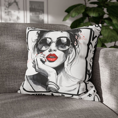 Canvas Pillowcase - Chic Retro Print Stylish Home Decor