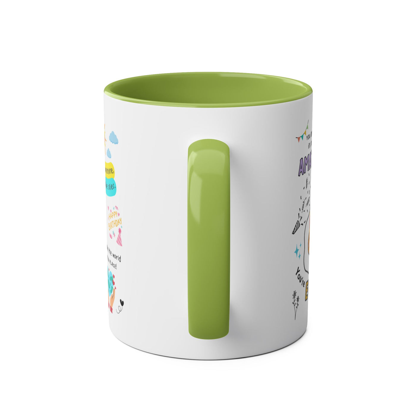 Personalized Two-Tone Birthday Coffee Mug - Celebrate with Custom Name Design