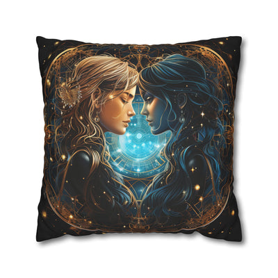 Gemini Zodiac Pillowcase - Mystical Portraits Decorative Cushion Cover