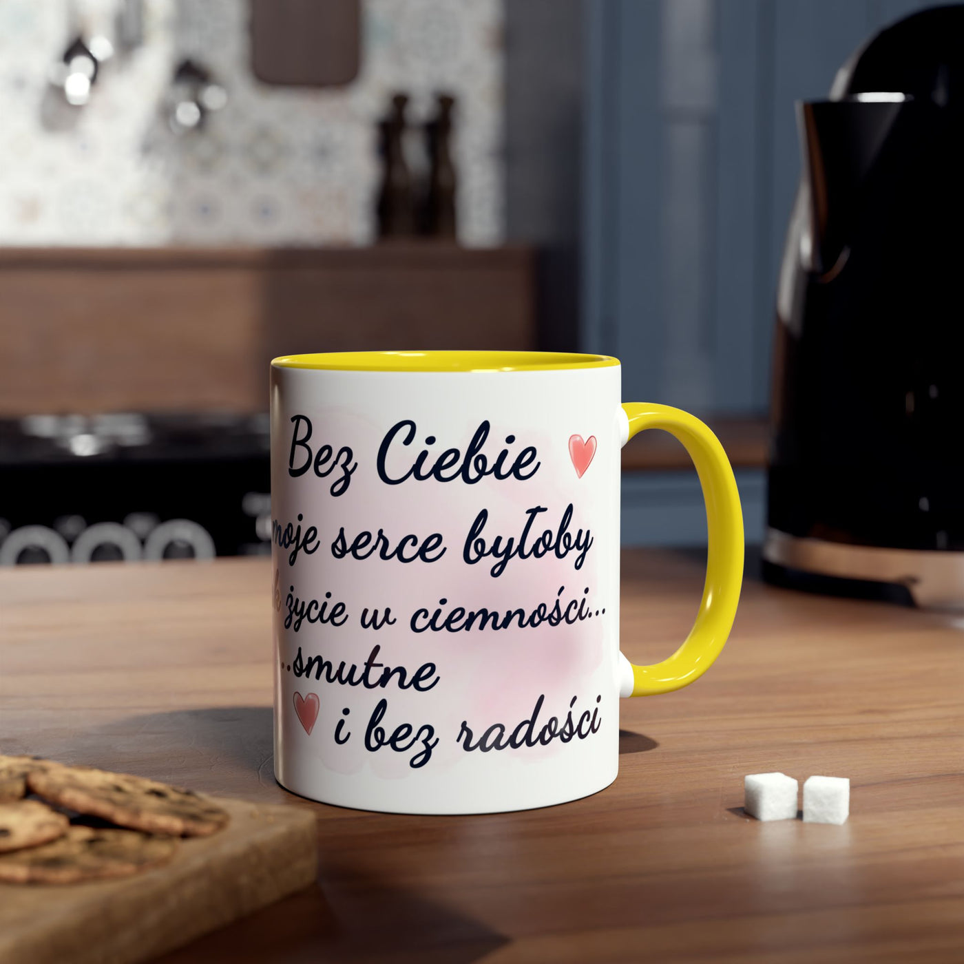 Biały Słodki Króliczek Kubek Dwukolorowy