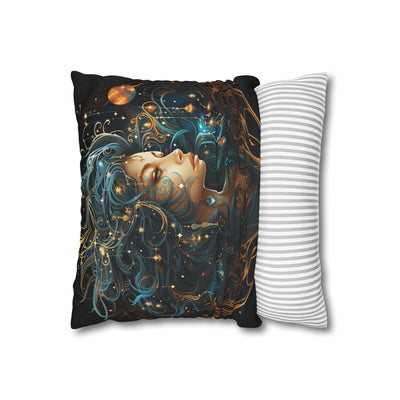 Artistic Virgo Zodiac Poly Canvas Pillowcase - Celestial Decor for Home