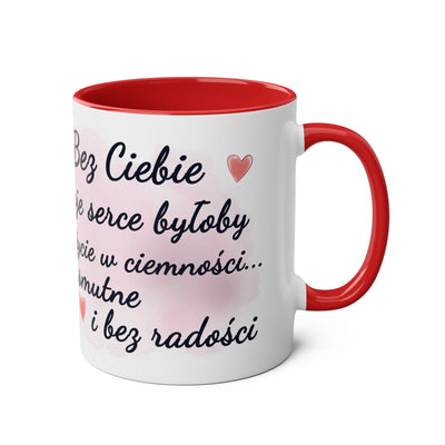 Biały Słodki Króliczek Kubek Dwukolorowy
