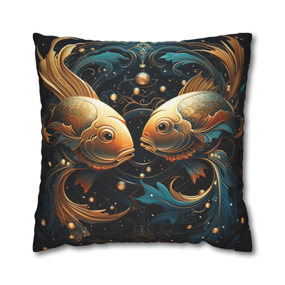 Artistic Pisces Zodiac Poly Canvas Pillowcase - Decorative Throw Cushion for Home Decor