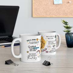Morning Mindset Afirmation White Coffee Mug, 11/15oz
