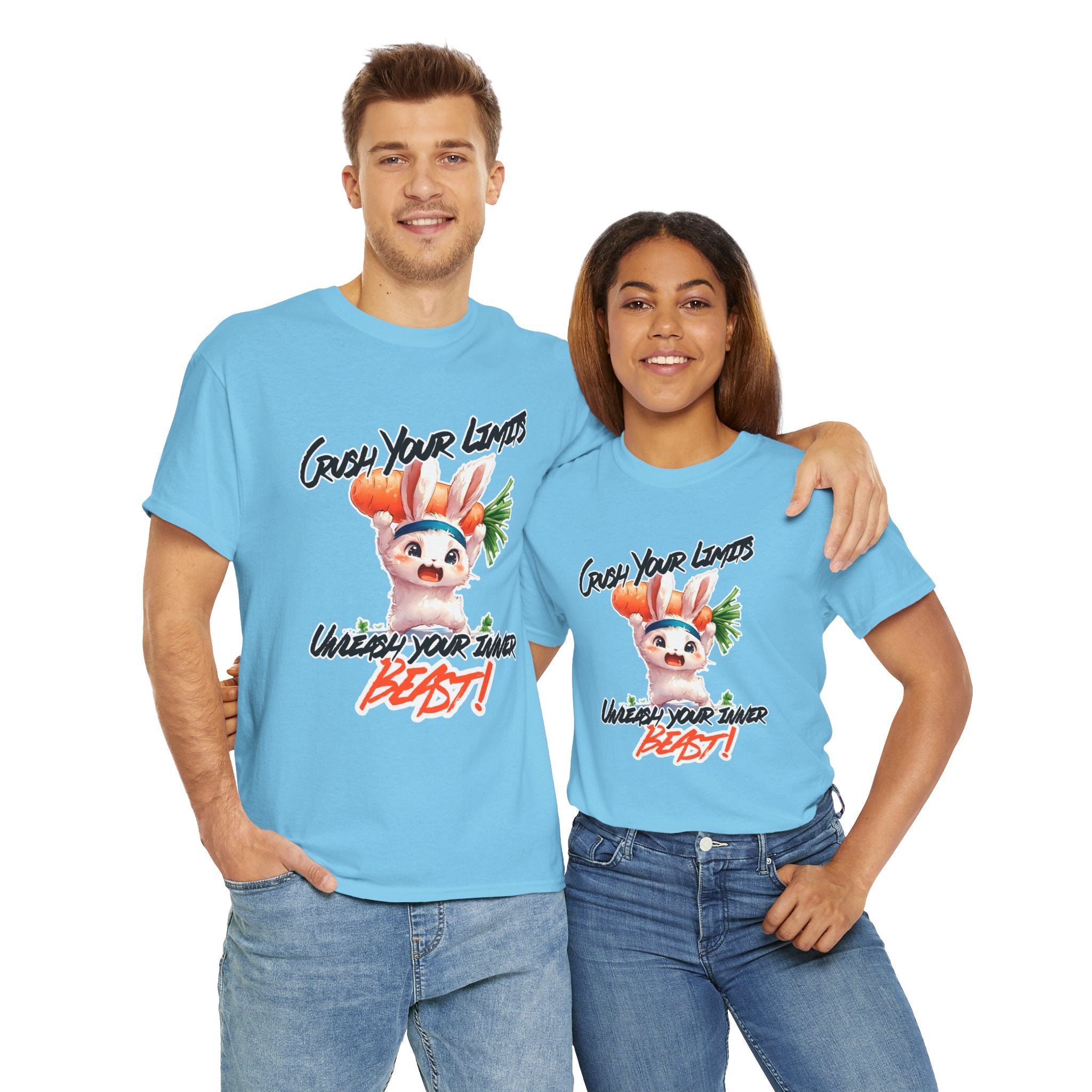 Motivational Unisex Heavy Cotton Tee - 'Crush Your Limits'