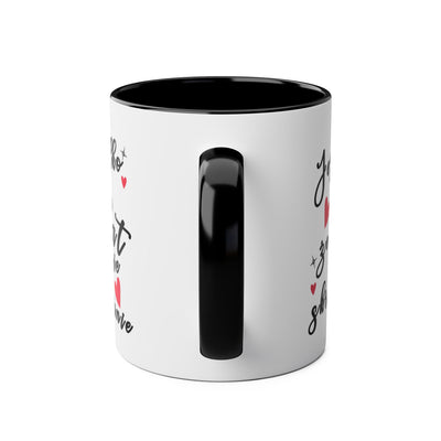 Funny Two-Tone Coffee Mug - 'Jestem tak Zajebista' Design for Coffee Lovers