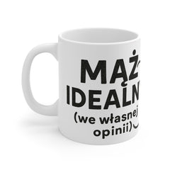 Kubek „Mąż idealny (we własnej opinii)” 😎 | Śmieszny prezent dla męża 💘