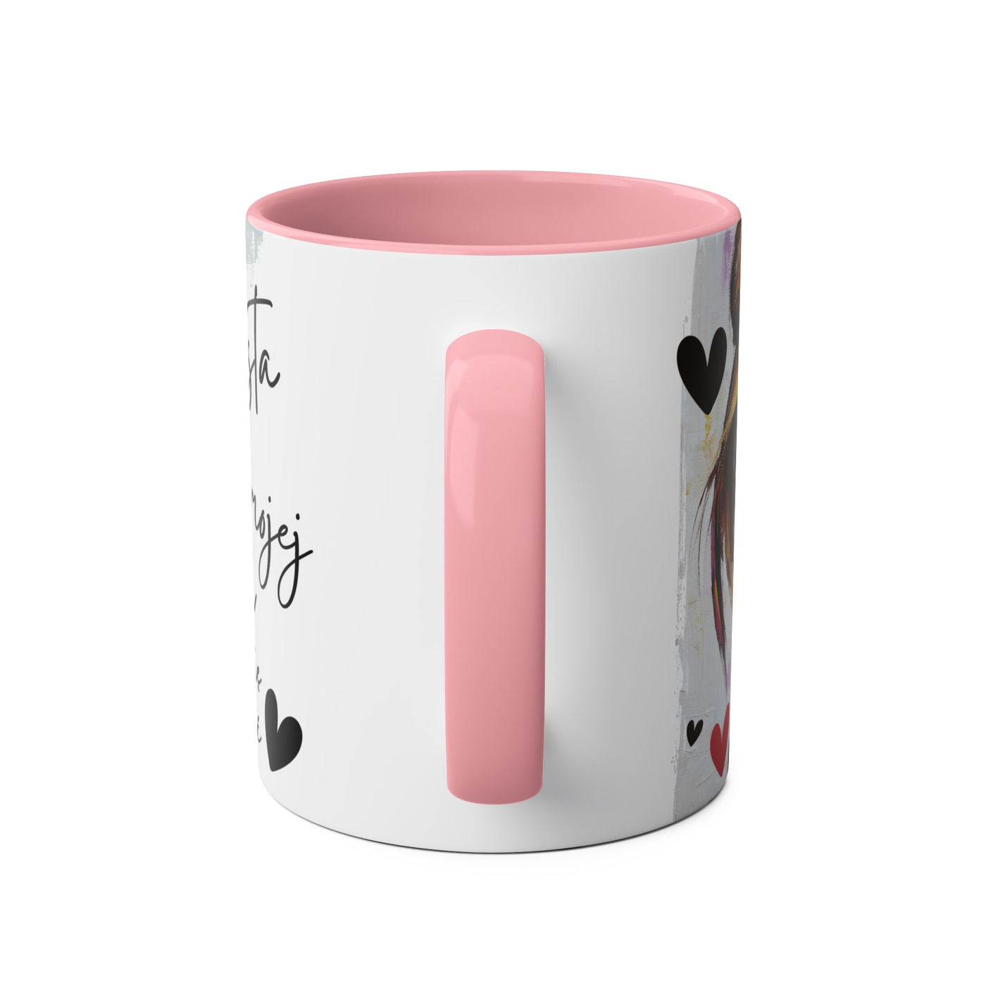 Chic Two-Tone Coffee Mug - Heart Design, Love Quote | Perfect Gift for Friends & Loved Ones
