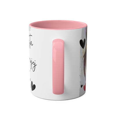 Chic Two-Tone Coffee Mug - Heart Design, Love Quote | Perfect Gift for Friends & Loved Ones