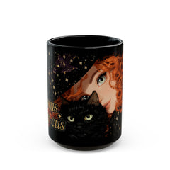 Witchy Cat Coffee Mug with Enchanting Design, Halloween Gift, Gothic Decor, Cozy Drinkware, Witch Lover's Gift