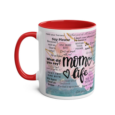 Mom Life Two-Tone Coffee Mugs, 11oz