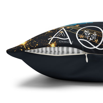 Astrology-Inspired Square Poly Canvas Pillowcase - Aquarius Zodiac Decor for Dreamy Spaces