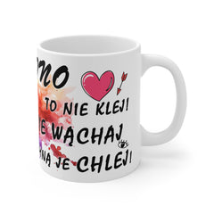 Wino to nie klej! Zabawny Kubek Biały Ceramiczny 11oz & 15oz